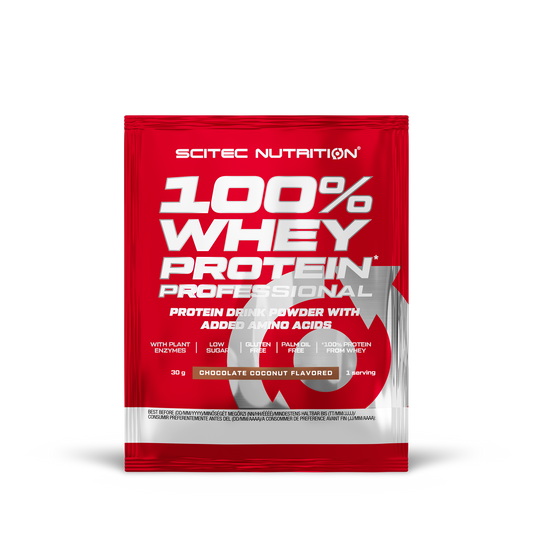 100% Whey Protein Professional 30 gr en stock en Canarias Scitec